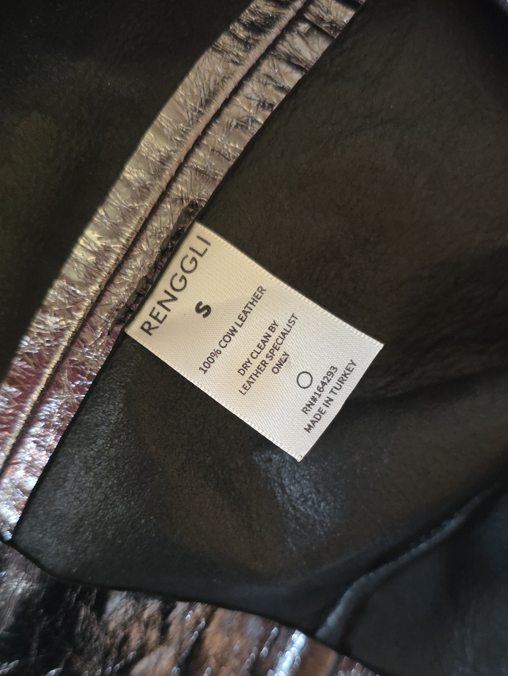 Renggli Gunmetal Foil Leather Skirt - Picture 8 of 9